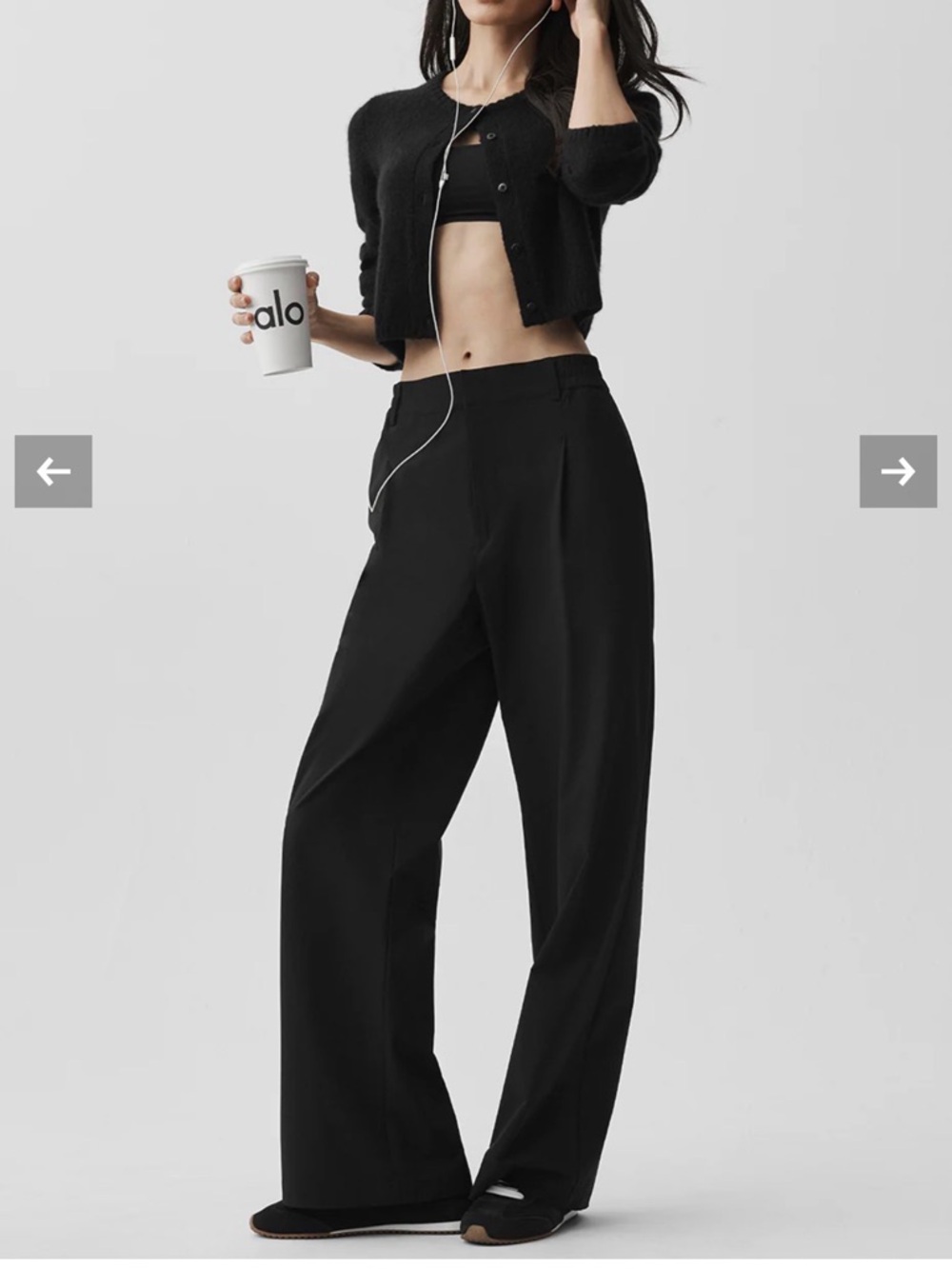 ALO Yoga Black Women's Pants with Elastic Waist